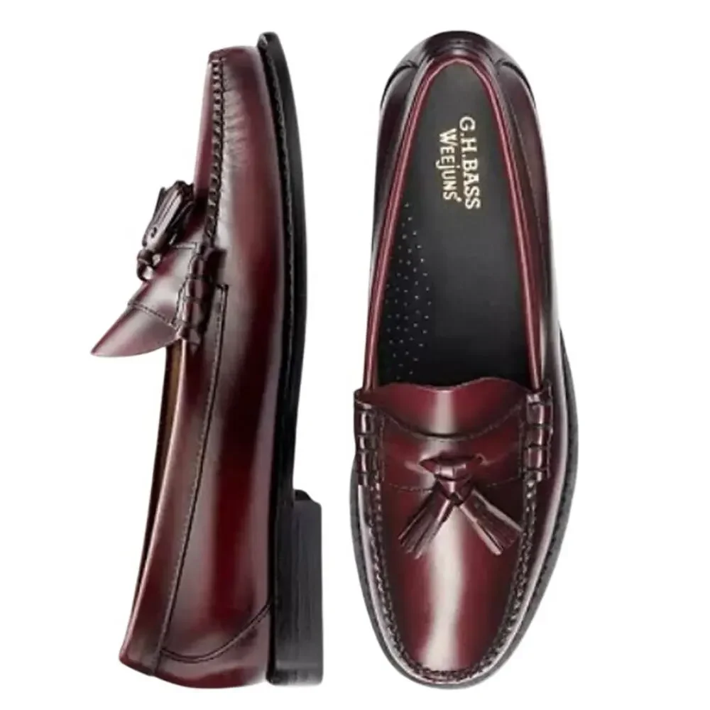 G.H. Bass Men’s Tassel Loafers 11.5 • Genuine Leather • Burgundy • NEW With Box